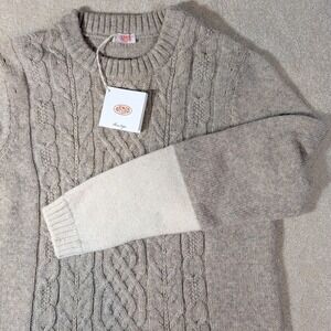 Armor Lux Heritage Wool Alpaca Cable Knit Sweater Grisalde Nature Size 2 NEW